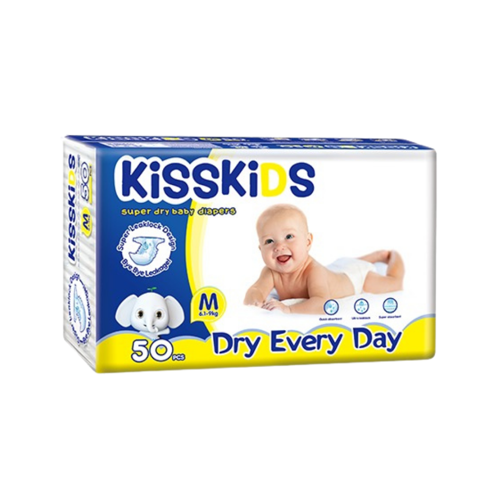 KissKids Super Dry Baby Diapers M - Dubai Mart B2B